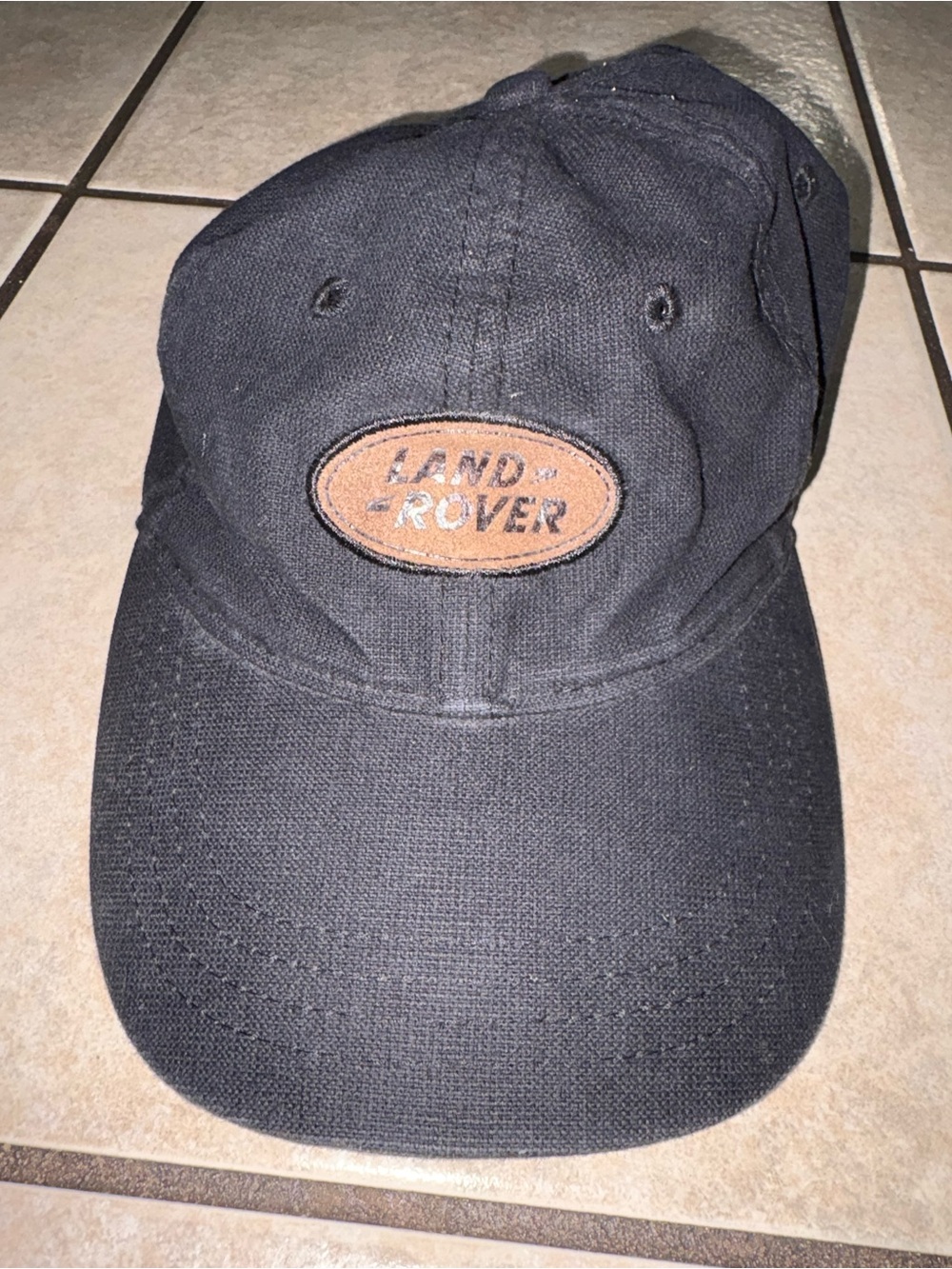 Land Rover Men's Black Baseball Cap with Leather Patch